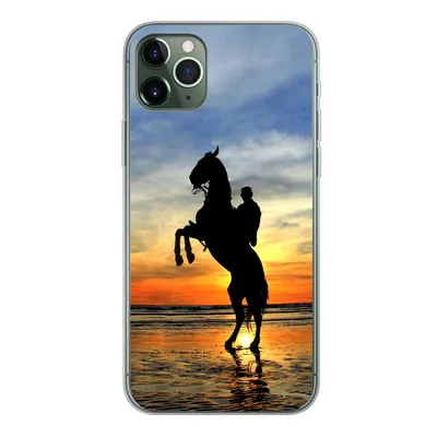 Produktbild von MuchoWow® Handyhülle Schutzhülle Hülle für iPhone 11 Pro Max Pferd - Himmel - Schatten Silikon Softcase Handy Hülle - Schutz