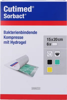 Image de Compresses Cutimed Sorbact Gel 15x20 cm 6 pces