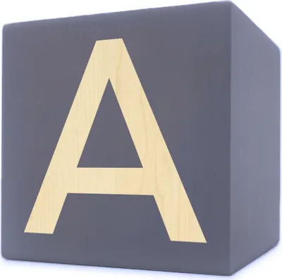 Immagine prodotto di Cubo di legno per lettere, 5 x 5 cm, grigio, lettera A