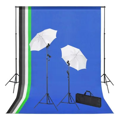 Zdjęcie produktu dla vidaXL zestaw do studia fotograficznego z tłem, oświetleniem i parasolami