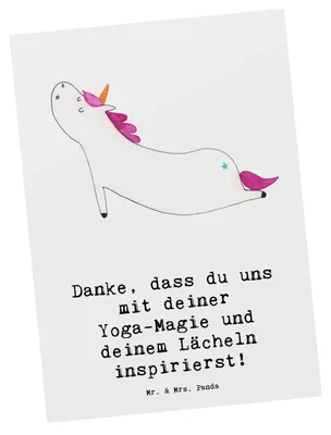 Produktbild von Mr. & Mrs. Panda Postkarte Yoga Trainerin Inspiration - Weiß - Geschenk, Sportart, Grußkarte, Postkarten, Danksagung, Meditation, Atemtechniken, Ansichtskarte, bildkarte