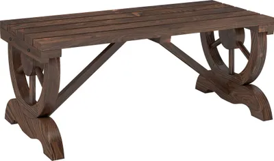 Produktbild von Gartenbank Holz Wetterfest Sitzbank Gartenmöbel Rustikale Bank Natur 98 x 50 x 39,5 cm