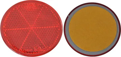 Produktbild von Set 30 Stück Rückstrahler - Reflektor - Kleben - Ø  60 mm - Rot - E-Prüfzeichen