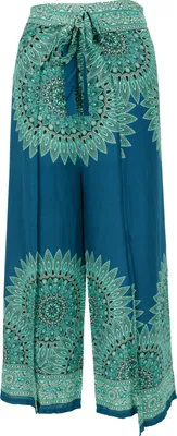 Produktbild von Palazzohose, Langer Boho Hosenrock, Wickelhose, Sommerhose - Petrol, Damen, Grün, Viskose, Hosen
