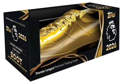 Produktbild von Topps Premier League 2026 – Debut Edition – Golden Boot Tin – 57 Karten
