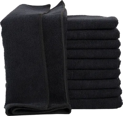 Produktbild von Reinigungstücher 40x40 cm Putzlappen Putztücher Mikrofasertücher Microfasertuch, Farbe:schwarz, Größe:5er Pack / 40x40 cm