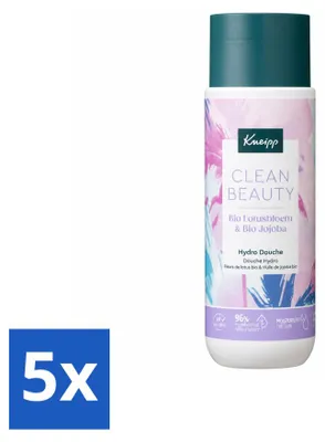 Imagen del producto de 5 unidades de gel de ducha Kneipp Clean Beauty, aroma de loto y jojoba, 200 ml cada uno. Paquete económico