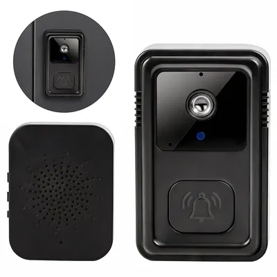 Produktbild von Intelligente WiFi-Türklingel mit Kamera, HD-Video-Türsprechanlage, klebende Installation, ideal für Wohnungen, Geschäfte, Lager und Mietobjekte