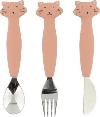 Zdjęcie produktu dla Zestaw 3 sztućców silikonowych Trixie Mrs. Cat