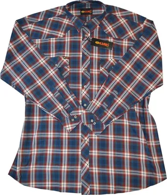 Produktbild von Übergrößen Herren-Hemd KAMRO Navy/Rot/Weiß kariert Mini-Stickerei 5XL