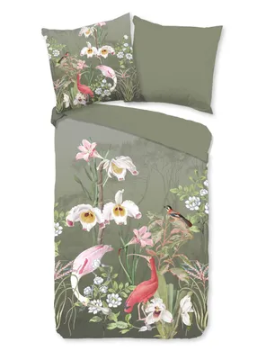 Produktbild von Duvet cover Good Morning 135x200 + 1* 80x80 cm - flowers and birds