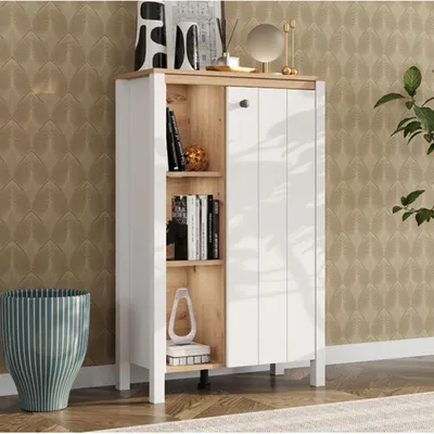 Immagine prodotto di Galdo - Vetrina, 73x34x118h cm Bianco Opaco, 4 Ripiani