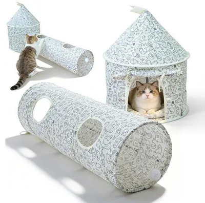 Productafbeelding van 3-in-1 Katten Tunnel met Peephole en Bal