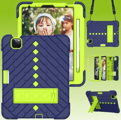 Obrázok produktu pre Pre Apple iPad Air 2020 10.9/ Air 2022 Nárazuvzdorný hybridný kryt Navy Blue / Green