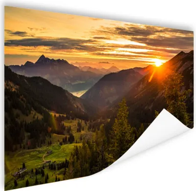 Produktbild von MuchoWow® Poster Alpen - Berg - Sonne 120x80 cm - Bilder