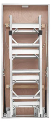 Produktbild von Aluminium-Bodentreppe für Dachböden, geeignet für Deckenhöhen von 299-314 cm / 233,5-299 cm, Öffnungsgröße 1372 x 572 mm, Tragfähigkeit 170 kg, vielseitige, faltbare und leichte Dachbodentreppe für bequemen Zugang