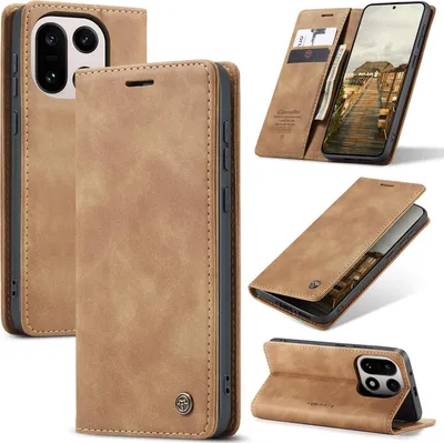 Obrázek produktu pro Pouzdro pro OnePlus 15, RetroPolyuretanKožené Pouzdro s Funkcí Stojánku hnědá