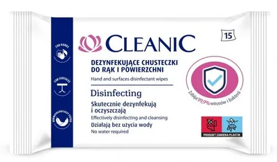 Obrázek produktu pro Dezinfekční ubrousky Cleanic na ruce a povrchy