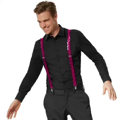 Produktbild von Pailletten-Hosenträger - pink