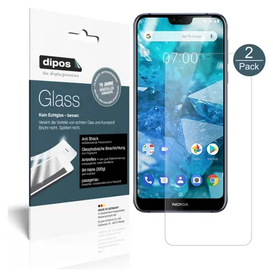 Produktbild von 2x Schutzfolie für Nokia 7.1 matt - Anti-Shock 9H Folie Glass Kunststoffglas