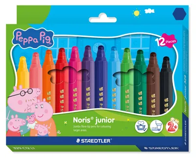 Produktbild von STAEDTLER Fasermaler Noris junior Peppa 12er Kartonetui