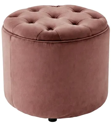 Produktbild von CLP Sitzhocker Pantin Samt mit Stauraum Fußhocker gepolstert Chesterfield-Design pink