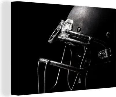 Obrázek produktu pro OneMillionCanvasses® - Plátno - Americký fotbal - Přilba - Černá, nástěnná malba, nástěnné dekorace obrazy obývací pokoj, 120x80cm