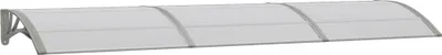 Image de vidaXL Auvent de porte Gris 300x75 cm Polycarbonate