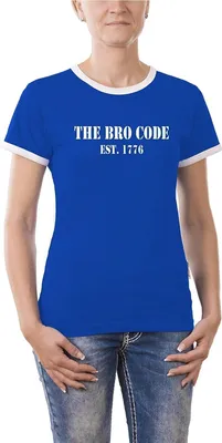 Produktbild von Touchlines Damen T-Shirt , Bro Code Kontrast Blau, XL