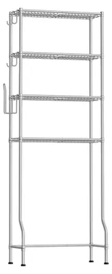 Produktbild von Toilettenständer aus Metall – Badezimmer-Organizer – Aufbewahrungsregal – Taubengrau – stabil – 30 x 63 x 176 cm