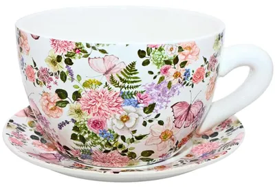 Produktbild von Bunte Keramische Blumentopf, 28 x 24 x 14 cm, Dekorativer Pflanzer