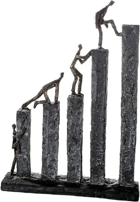 Imagen del producto de Escultura Casablanca, figura decorativa de bronce, estatua de resina para sala de estar u oficina, decoración. Altura: 43 cm, Ancho: 31 cm. Escultura moderna, temática de escalada y montañismo
