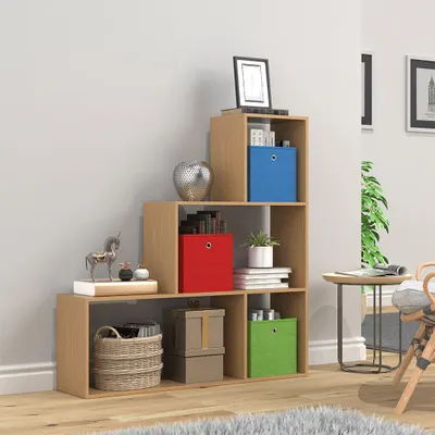 Produktbild von VCM Holz Stand Treppenregal Stufenregal Standregal Raumteiler Bücherregal Dubila M