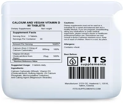 Obrázek produktu pro Vápník a veganský vitamín D, 90 tablet