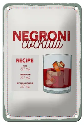 Produktbild von Blechschild Rezept n Cocktail Recipe GIN 12x18cm Dekoration
