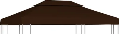 Produktbild von Pavillon-Dachplane mit Kaminabzug 310 g/m² 4x3 m Braun
