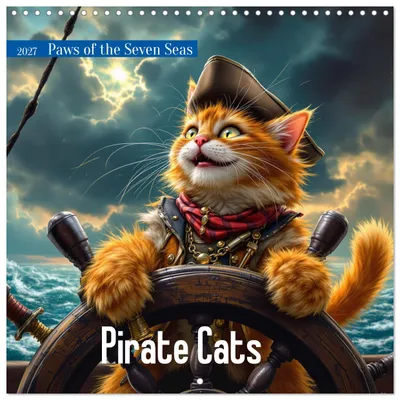 Produktbild von Piratenkatzen (Wandkalender 2027, 12 x 12 Zoll) – CALVENDO, 12-monatiger Wandkalender