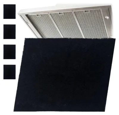 Obrázek produktu pro Filtry do digestoře Relaxdays, sada 5 ks, 57 x 47 cm, lze zkrátit, tukové filtry do digestoří, filtrační rohož z netkané textilie, černá