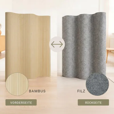 Image de Paravent Séparation de pièce Cloison en bambou 200 x 250 cm Protection visuelle mur espagnol naturelle