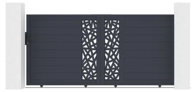 Produktbild von RUIVO 3 m Schiebetor, 140 cm hoch, graues Aluminium