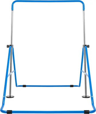 Obrázok produktu pre Posilňovacia tyč pre deti - Sklápacia tyč / gymnastická tyč - Skladacia - Výškovo nastaviteľná do 5 polôh - Na vnútorné/ vonkajšie použitie - Modrá