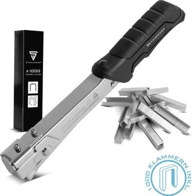 Produktbild von STAHLWERK Hammertacker Schlagtacker Handtacker Klammergerät + 1000 Klammern