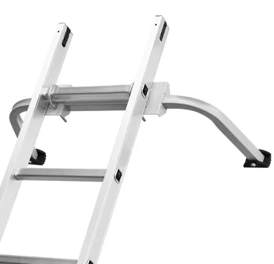 Image de Stabilisateur de guidon SucceBuy pour échelles rétractables, accessoire robuste pour gouttières, polyvalent, pieds en caoutchouc antidérapants, capacité de charge jusqu'à 159 kg