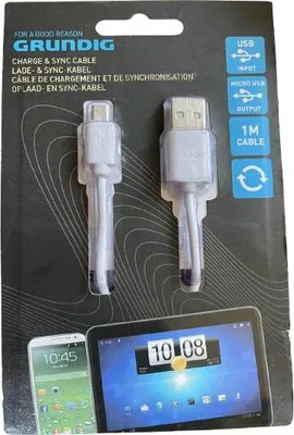 Image de Câble de recharge USB vers micro USB GRUNDIG 1 m