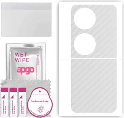 Produktbild von apgo Rückseite Schutzfolie, Skin, kompatibel mit Huawei Pocket 2, Hinten Displayschutzfolie aus Vinylfolie, kratzfest, einfache Montage - Transparenter Kohlenstoff