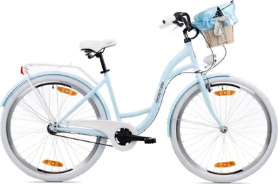 Produktbild von Goetze Style 28 Zoll City Bike, 18 Zoll Stahl Tiefeinsteiger, 3-Gang Shimano Nexus, Rücktrittbremse & V-Brake , LED-Beleuchtung, Rattankorb