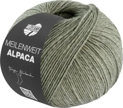 Produktbild von Lana Grossa MEILENWEIT 150 g ALPACA UNI strapazierfähige und warme 6-fach Sockenwolle 390 m Farbe 1018 - Schiefergrün