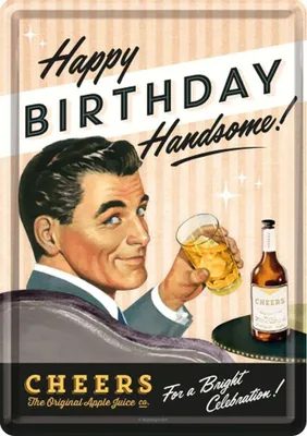 Produktbild von Nostalgic-Art - Blechpostkarte - Say it 50's - Happy Birthday Man