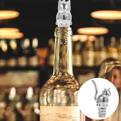 Dekorative Weinverschluss aus Silber - Flaschenverschluss für Wein, Champagner und Getränke
