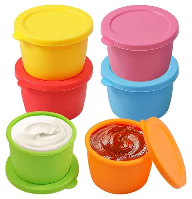 Produktbild von Antihaftbeschichteter Silikonbehälter für Salatdressing, 68 ml, für unterwegs, kleine Saucenaufbewahrungsdose für Mittagessen, Bento, auslaufsicher, Gewürzbehälter mit Deckel, BPA-frei